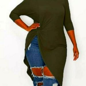 Plus size olive shirt